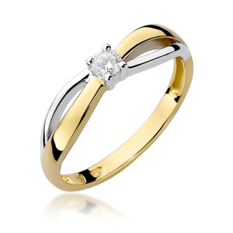 Przejdź do produktu Pierścionek zaręczynowy z żółtego złota z diamentem 0,10ct Fire Of Love 