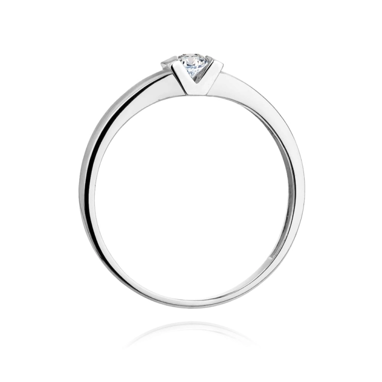 Pierścionek zaręczynowy z białego złota z diamentem 0,10ct Fire Of Love
