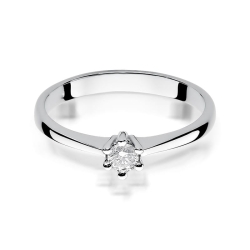 Pierścionek zaręczynowy z białego złota z brylantem 0,15ct Fire Of Love