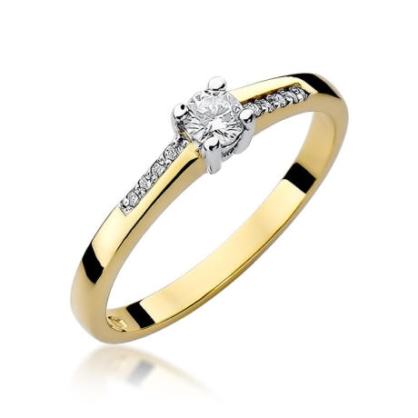 Przejdź do produktu Pierścionek zaręczynowy z żółtego złota z diamentami 0,19ct Fire Of Love