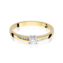 Pierścionek zaręczynowy z żółtego złota z diamentami 0,19ct Fire Of Love