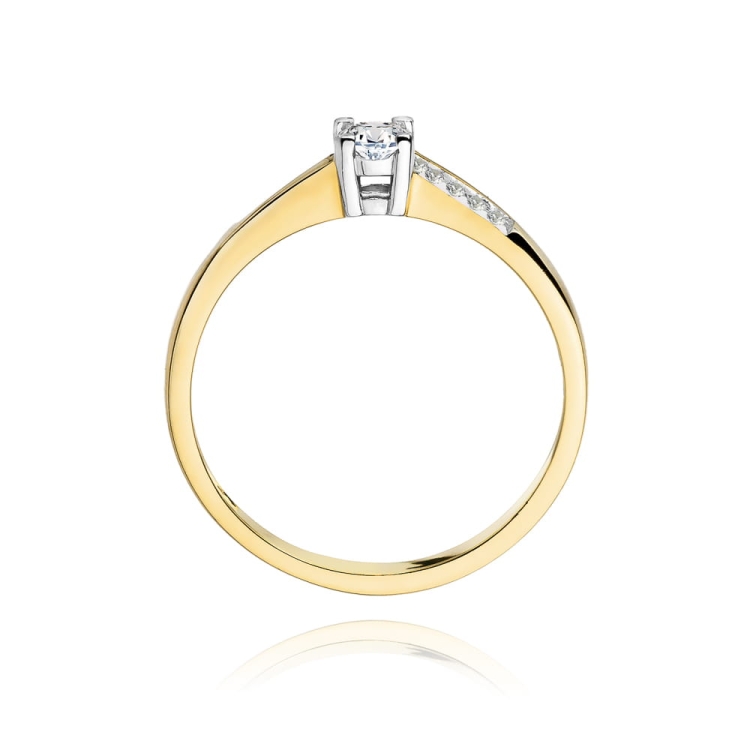 Pierścionek zaręczynowy z żółtego złota z diamentami 0,19ct Fire Of Love