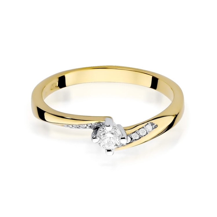 Pierścionek zaręczynowy z żółtego złota z diamentami 0,19ct Fire Of Love