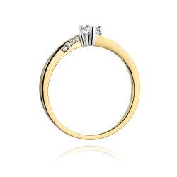 Pierścionek zaręczynowy z żółtego złota z diamentami 0,19ct Fire Of Love