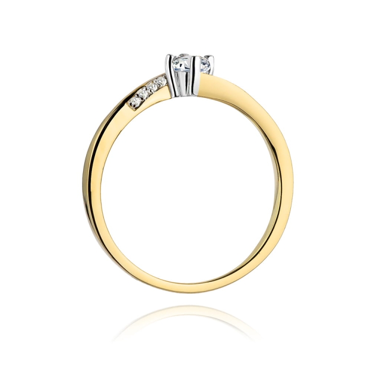Pierścionek zaręczynowy z żółtego złota z diamentami 0,19ct Fire Of Love