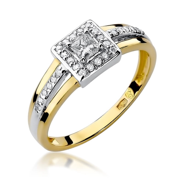 Pierścionek zaręczynowy z żółtego złota z diamentami 0,29ct Fire Of Love