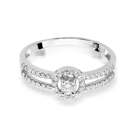 Przejdź do produktu Pierścionek zaręczynowy z białego złota z diamentami 0,31ct Fire Of Love 
