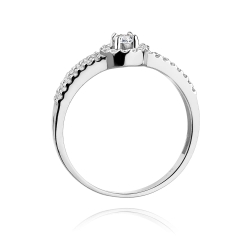 Pierścionek zaręczynowy z białego złota z diamentami 0,31ct Fire Of Love