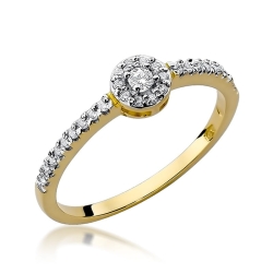 Pierścionek zaręczynowy z żółtego złota z diamentami 0,19ct Fire Of Love
