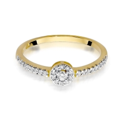 Pierścionek zaręczynowy z żółtego złota z diamentami 0,19ct Fire Of Love