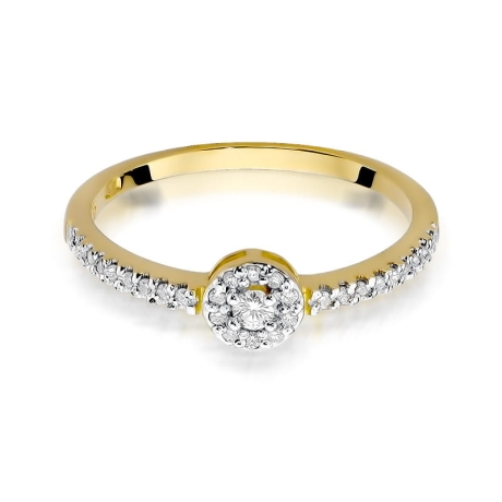 Przejdź do produktu Pierścionek zaręczynowy z żółtego złota z diamentami 0,19ct Fire Of Love 