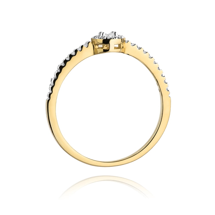 Pierścionek zaręczynowy z żółtego złota z diamentami 0,19ct Fire Of Love