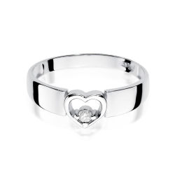 Pierścionek zaręczynowy z białego złota z diamentem 0,04ct Fire Of Love