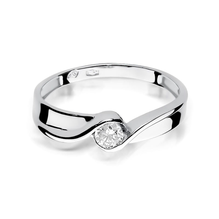 Pierścionek zaręczynowy z białego złota z diamentem 0,15ct Fire Of Love