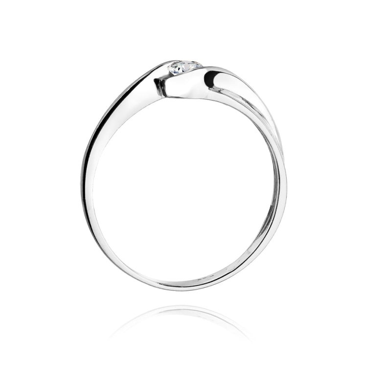Pierścionek zaręczynowy z białego złota z diamentem 0,15ct Fire Of Love