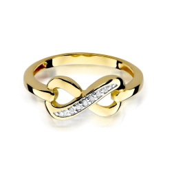 Pierścionek zaręczynowy z żółtego złota z diamentami 0,04ct Fire Of Love