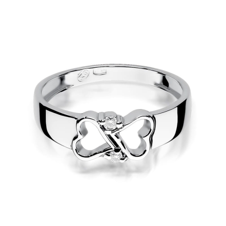 Przejdź do produktu Pierścionek zaręczynowy z białego złota z diamentami 0,04ct Fire Of Love 
