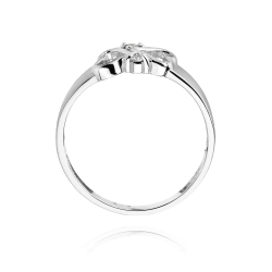 Pierścionek zaręczynowy z białego złota z diamentami 0,04ct Fire Of Love