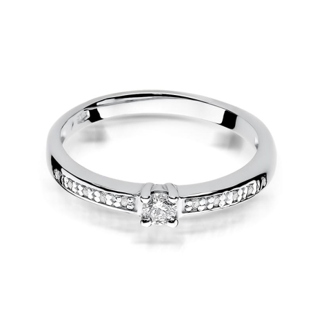 Przejdź do produktu Pierścionek zaręczynowy z białego złota z diamentami 0,13ct Fire Of Love 