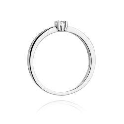 Pierścionek zaręczynowy z białego złota z diamentami 0,13ct Fire Of Love