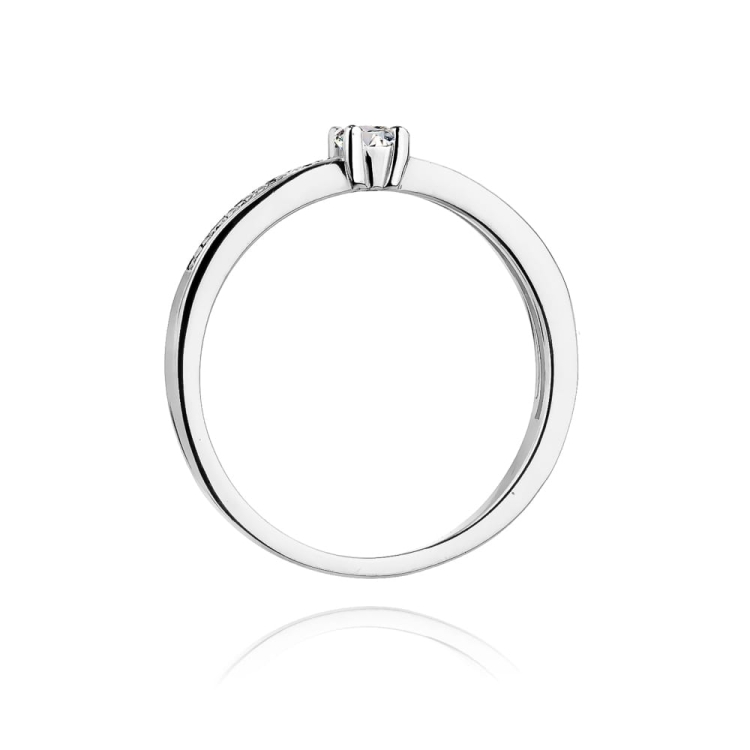 Pierścionek zaręczynowy z białego złota z diamentami 0,13ct Fire Of Love