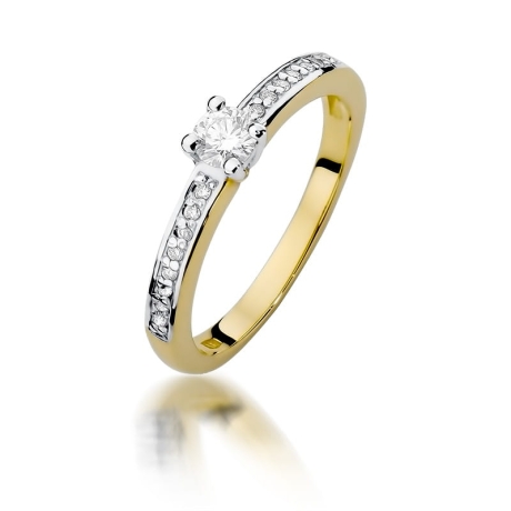 Przejdź do produktu Pierścionek zaręczynowy z żółtego złota z diamentami 0,28ct Fire Of Love