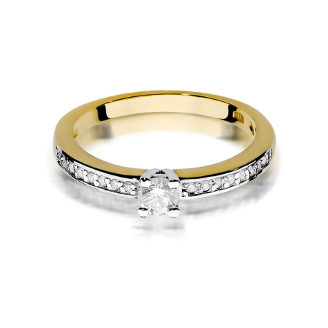 Przejdź do produktu Pierścionek zaręczynowy z żółtego złota z diamentami 0,28ct Fire Of Love