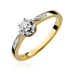 Pierścionek zaręczynowy z żółtego złota z diamentami 0,25ct Fire Of Love