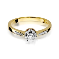 Pierścionek zaręczynowy z żółtego złota z diamentami 0,25ct Fire Of Love
