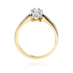 Pierścionek zaręczynowy z żółtego złota z diamentami 0,25ct Fire Of Love