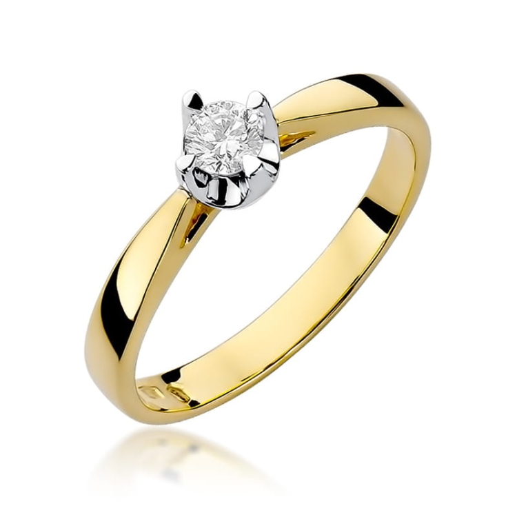 Pierścionek zaręczynowy z żółtego złota z diamentem 0,20ct Fire Of Love