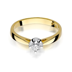 Pierścionek zaręczynowy z żółtego złota z diamentem 0,20ct Fire Of Love