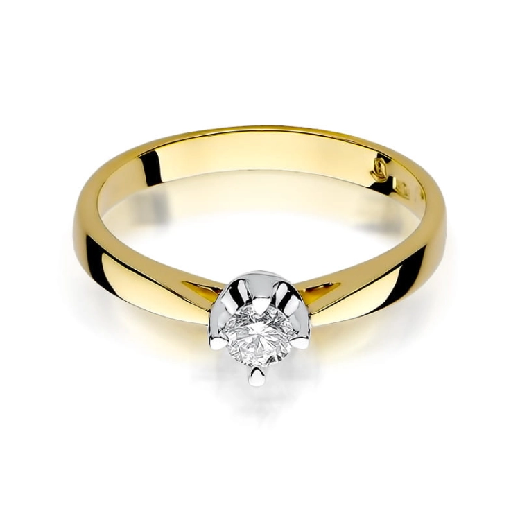 Pierścionek zaręczynowy z żółtego złota z diamentem 0,20ct Fire Of Love
