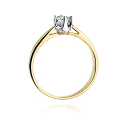 Pierścionek zaręczynowy z żółtego złota z diamentem 0,20ct Fire Of Love