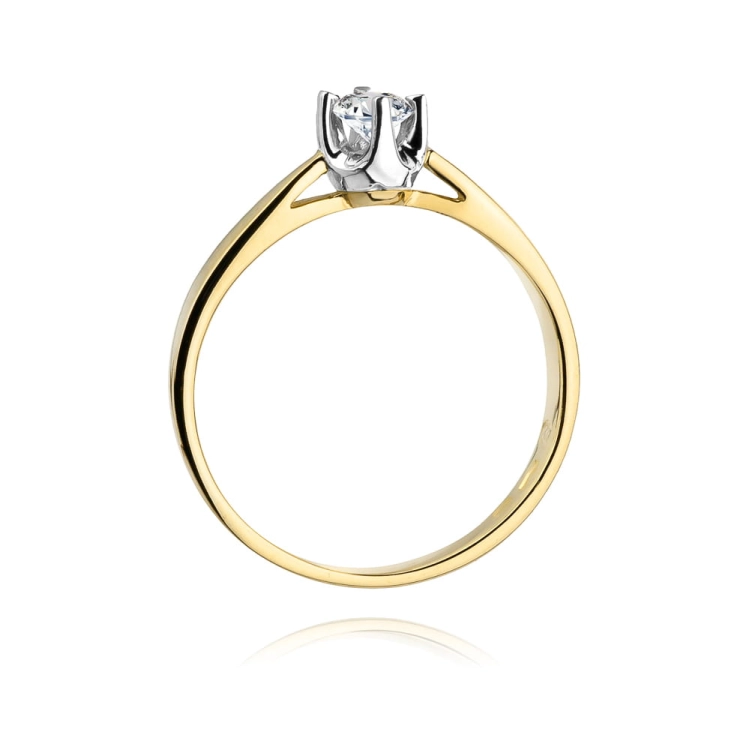 Pierścionek zaręczynowy z żółtego złota z diamentem 0,20ct Fire Of Love
