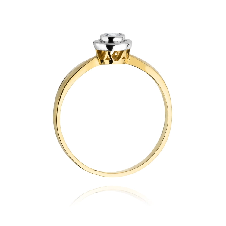 Pierścionek zaręczynowy z żółtego złota z diamentem 0,15ct Fire Of Love