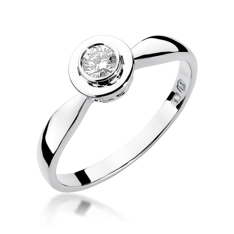 Pierścionek zaręczynowy z białego złota z diamentem 0,20ct Fire Of Love