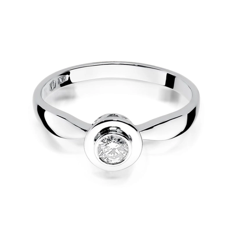 Pierścionek zaręczynowy z białego złota z diamentem 0,20ct Fire Of Love