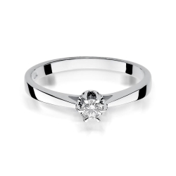 Pierścionek zaręczynowy z białego złota z diamentem 0,12ct Fire Of Love