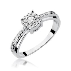 Pierścionek zaręczynowy z białego złota z diamentami 0,25ct Fire Of Love
