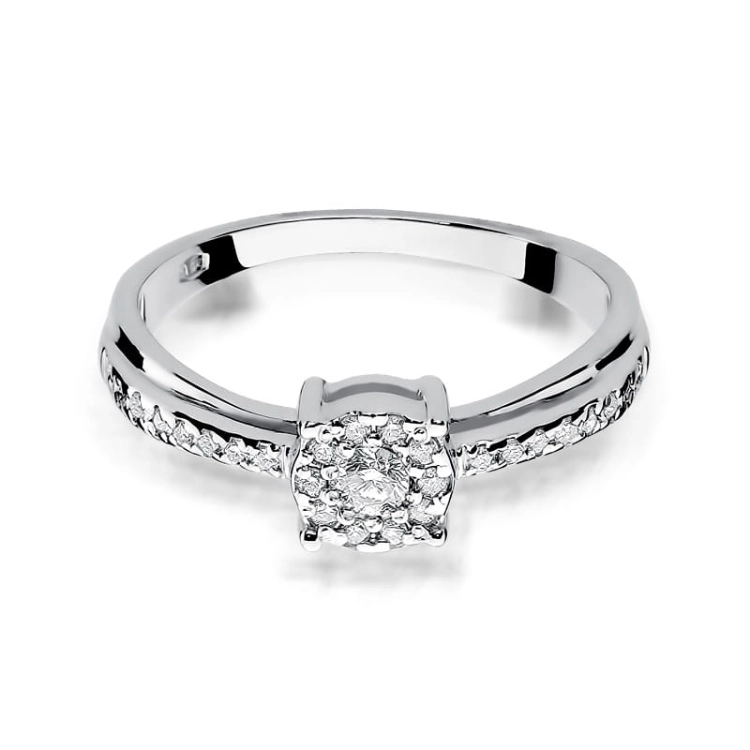 Pierścionek zaręczynowy z białego złota z diamentami 0,25ct Fire Of Love