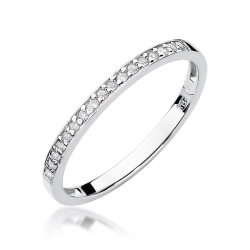 Pierścionek zaręczynowy z białego złota z brylantami 0,09ct Fire Of Love