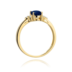 Pierścionek zaręczynowy z żółtego złota z szafirem i diamentami 0,05ct Fire Of Love