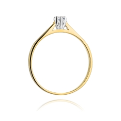 Pierścionek zaręczynowy z żółtego złota z diamentem 0,09ct Fire Of Love