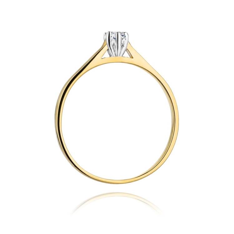 Pierścionek zaręczynowy z żółtego złota z diamentem 0,09ct Fire Of Love