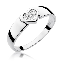 Pierścionek zaręczynowy z białego złota z diamentami 0,04ct Fire Of Love