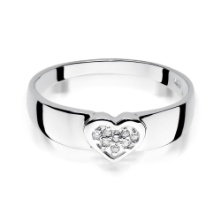 Pierścionek zaręczynowy z białego złota z diamentami 0,04ct Fire Of Love