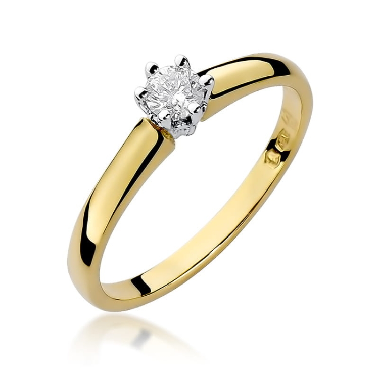 Pierścionek zaręczynowy z żółtego złota z diamentem 0,20ct Fire Of Love