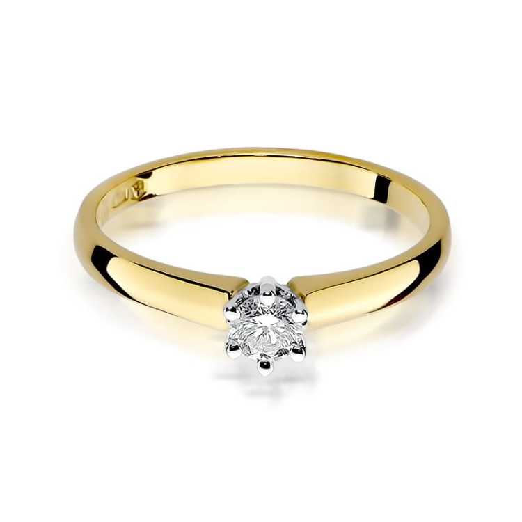Pierścionek zaręczynowy z żółtego złota z diamentem 0,20ct Fire Of Love