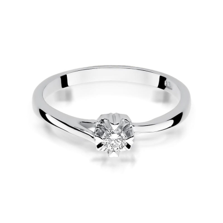Przejdź do produktu Pierścionek zaręczynowy z białego złota z diamentem 0,10ct Fire Of Love 